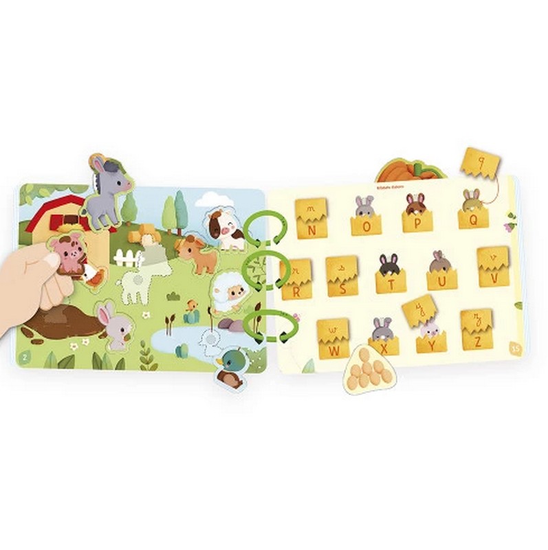 Libro interattivo multiattività a tema fattoria per bambini dai 3 anni
